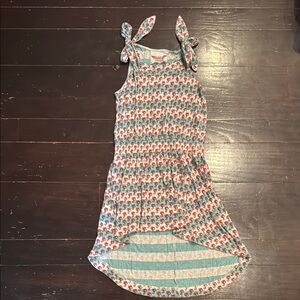 Red and Teal Seahorse Spaghetti Strap Sundress Girls size 10